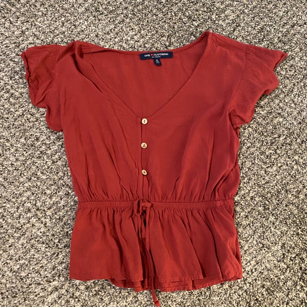 Rust cropped blouse